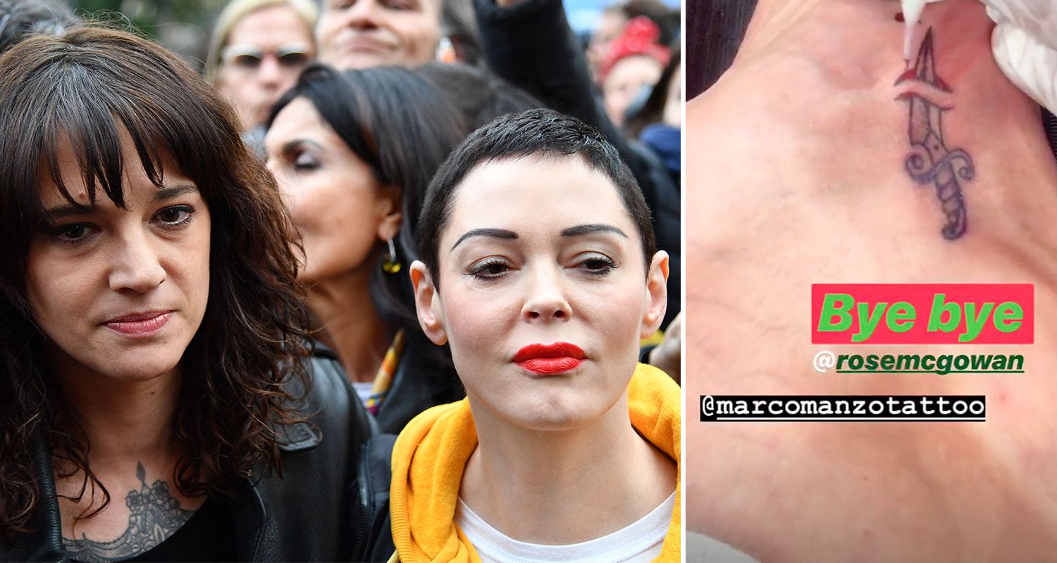Asia Argento gets a vengeance tattoo against her former friend Rose McGowan.