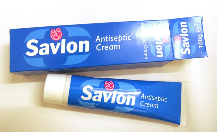 Tube of Savlon blue antiseptic cream