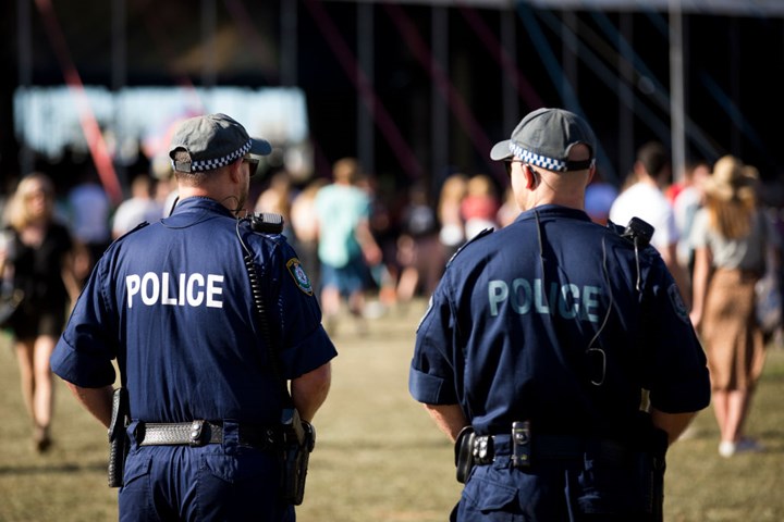 Australian police at Splendour In The Grass in Byron bay, 2019