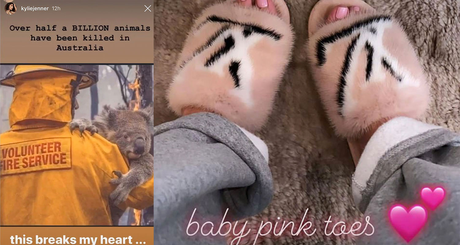 Kylie Jenner slammed for wearing mink fur slippers after Australian  bushfire relief post | WHO Magazine
