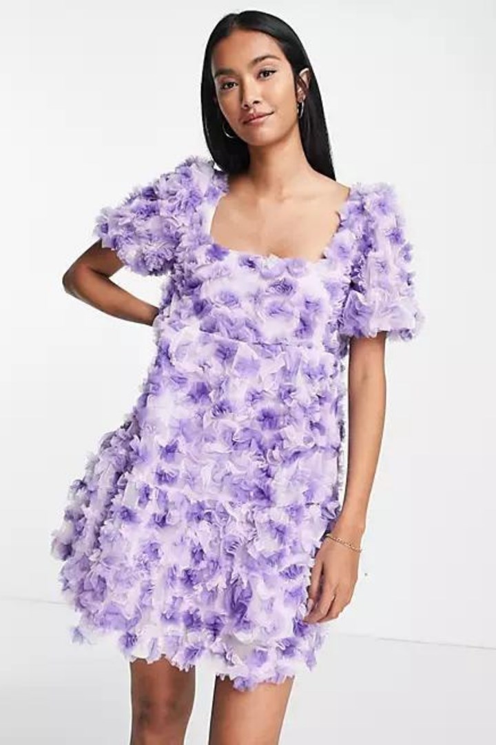 flower embellished dress