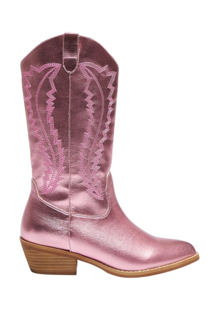 pink metallic boots
