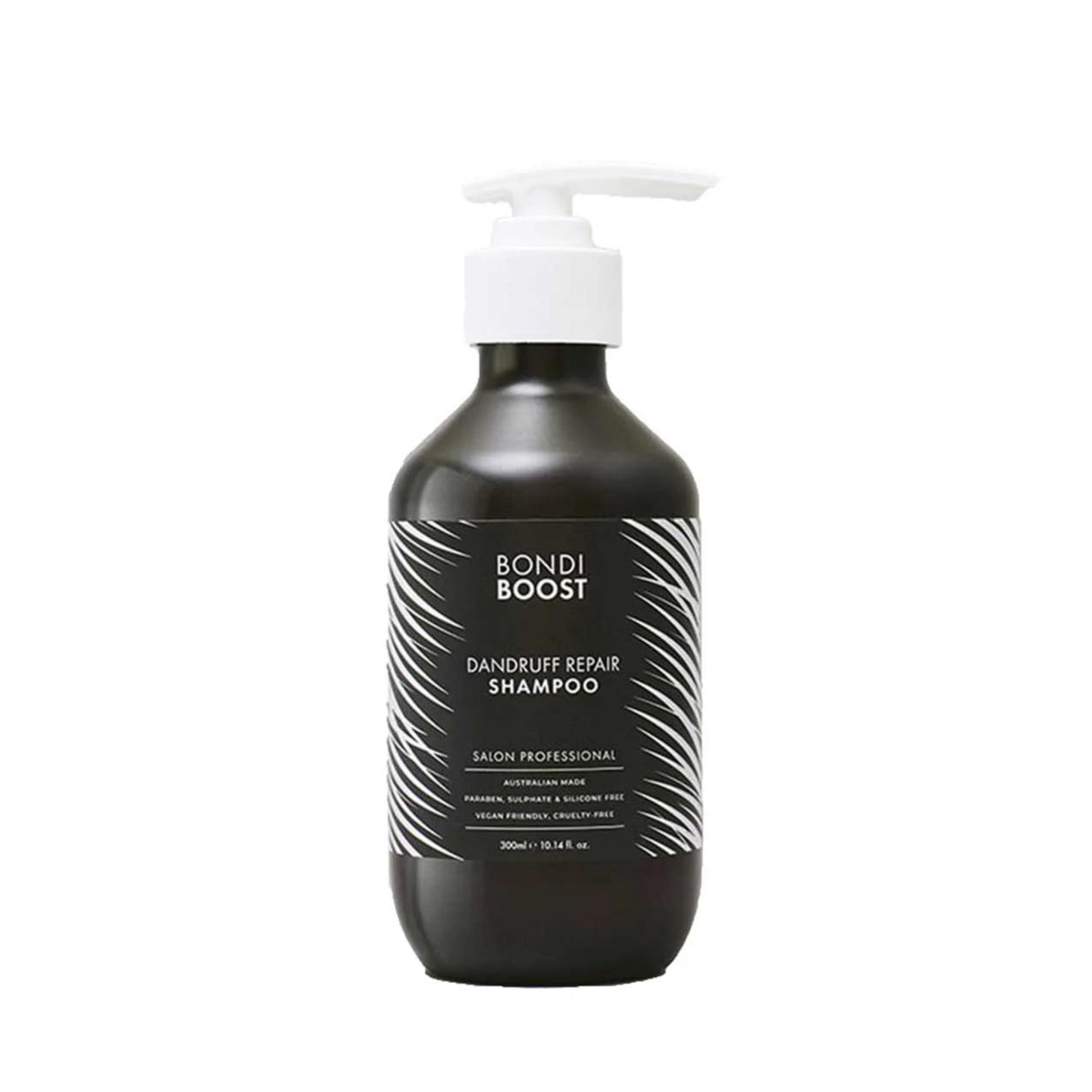 If you love the feeling of a tingling fresh scalp, you’ll love the inclusion of peppermint oil in the Bondi Boost Dandruff Repair Shampoo. The formula uses three “active” ingredients. Anti-fungal piroctone olamine, Australian aloe vera that nourishes the scalp and soothes irritation, quinoa to strengthen hair and sea buckthorn, which further detoxifies the scalp. Other vitamin and fatty acid-rich oils like linseed, olive oil, and sunflower are thrown in to further support scalp and hair health. It comes in a 300ml black pump bottle with white palm leaf decorations and the bondi boost logo. $27.96 (usually $34.95) at Oz Hair and Beauty
